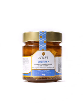 ENERGY+ Made with Ginseng and Ginko Biloba in Blackseed Honey - APILIFE